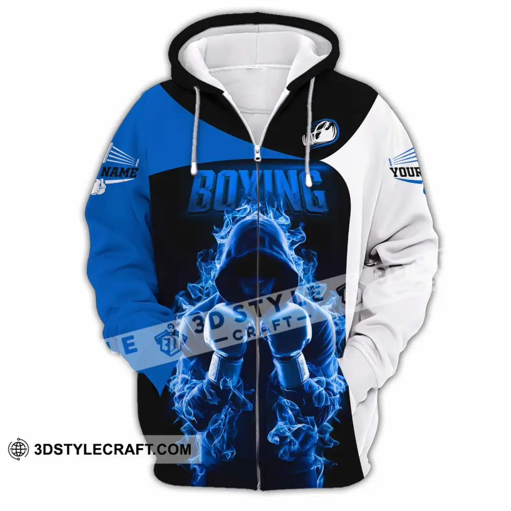 Unisex Shirt Custom Name Boxing Lover T-Shirt Gift Zipper Hoodie / S T-Shirt