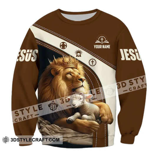 Unisex Shirt - Custom Name Shirt Brown Lion style option 4