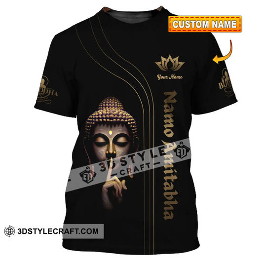 Unisex Shirt Custom Name Buddha Polo Long Sleeve Buddhist Gift T-Shirt
