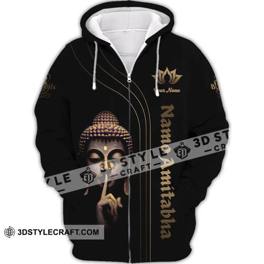 Unisex Shirt, Custom Name Buddha Shirt, Buddha Polo Long Sleeve Shirt, Buddhist Gift style option 3