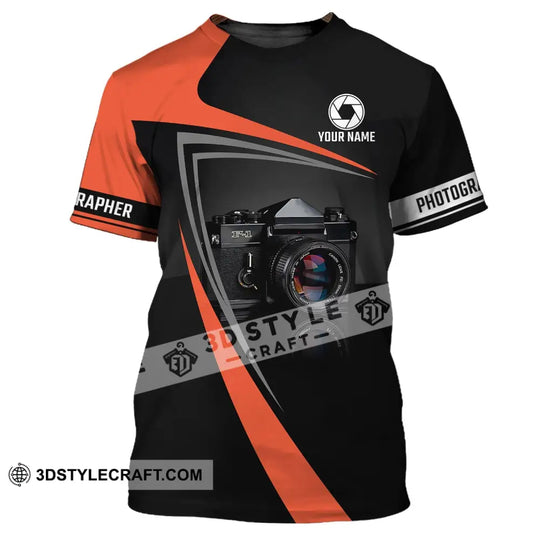 Unisex Shirt - Custom Name Shirt - Camera Photographer Shirt style option 2