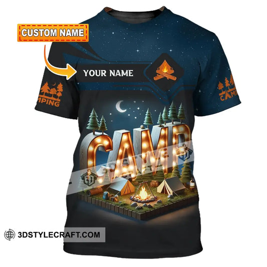 Unisex Shirt Custom Name Camping Gift For Lover T-Shirt