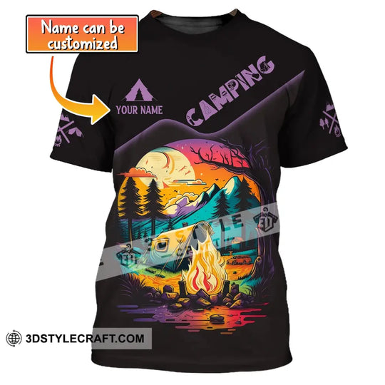 Unisex Shirt, Custom Name Camping T-Shirt, Camping Clothing, Camping Trip Clothing style option 1
