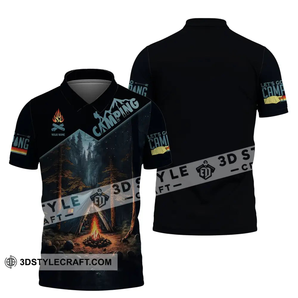 Unisex Shirt Custom Name Camping T-Shirt Clothing Trip Polo / S