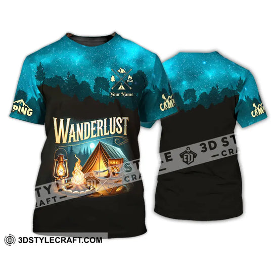 Unisex Shirt, Custom Name Camping Shirt, Wanderlust, Camping Polo Long Sleeve, Camping Love T-Shirt style option 2