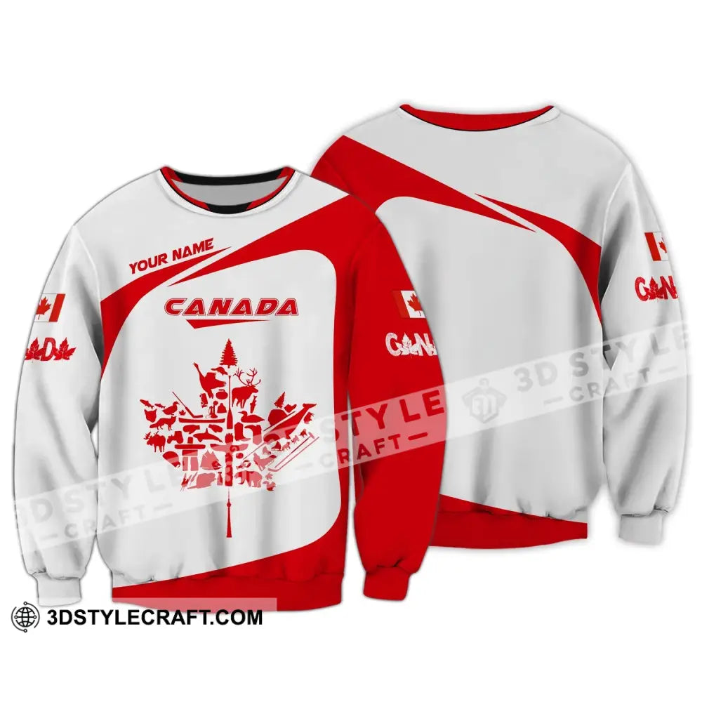 Unisex Shirt Custom Name Canada Canadian Pride Gift Long Sleeve / S T-Shirt