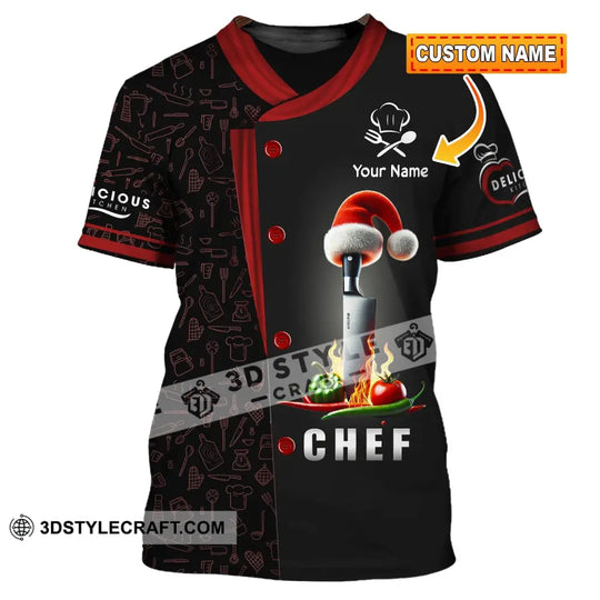 Unisex Shirt, Custom Name Chef Shirt, Chef Apparel, Chef Polo Long Sleeve, Cooking Love T-Shirt style option 1