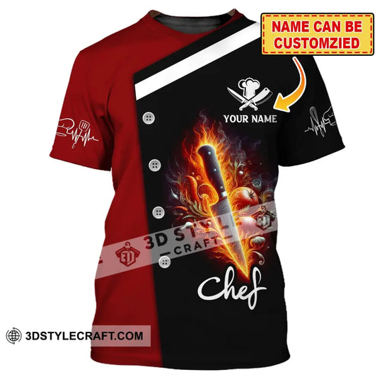 Unisex Shirt, Custom Name Chef Shirt, Chef Apparel, Chef Polo Long Sleeve, Cooking Love T-Shirt style option 1