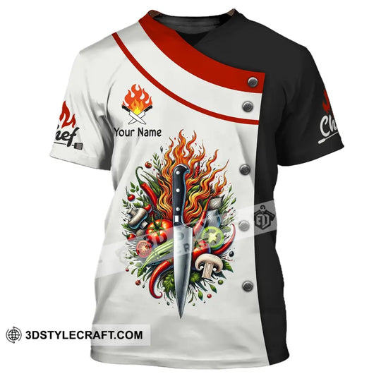 Unisex Shirt, Custom Name Chef Shirt, Chef Apparel, Chef Polo Long Sleeve, Cooking Love T-Shirt style option 2