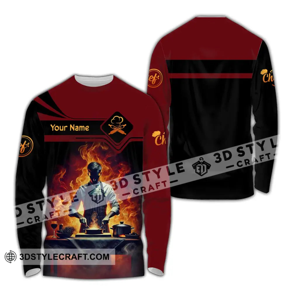 Unisex Shirt Custom Name Chef Gift For Chefs Long Sleeve / S T-Shirt