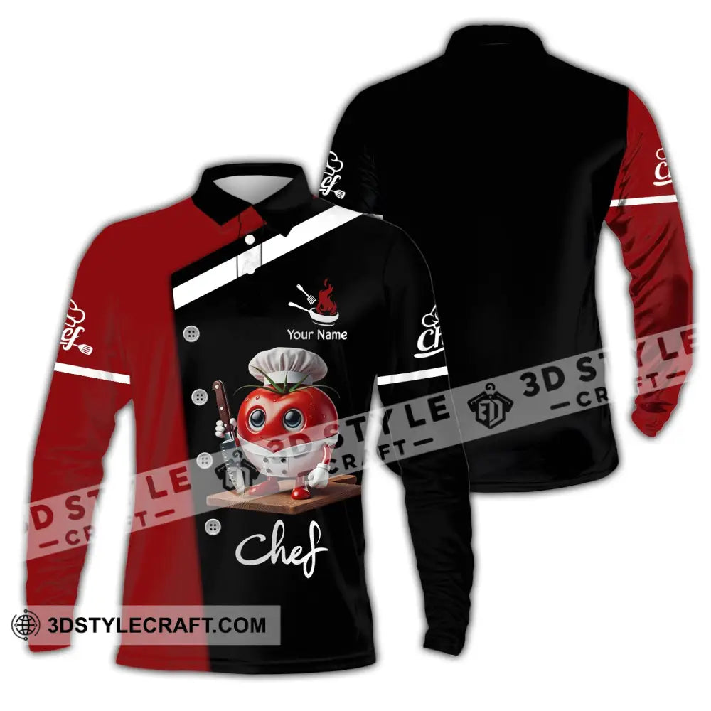Unisex Shirt Custom Name Chef Gift Long Sleeve Polo / S T-Shirt