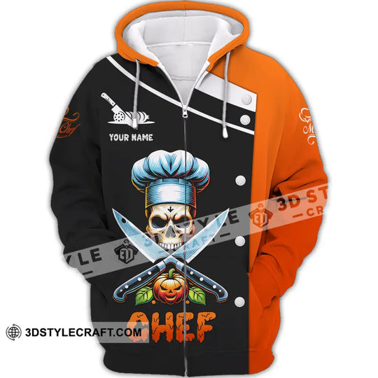 Unisex Shirt, Custom Name Chef Halloween Shirt, Halloween T-Shirt, Gift for Halloween style option 3