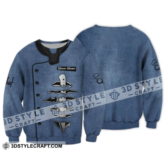 Unisex Shirt - Custom Name Shirt, Chef Jean Blue Color Shirt style option 4
