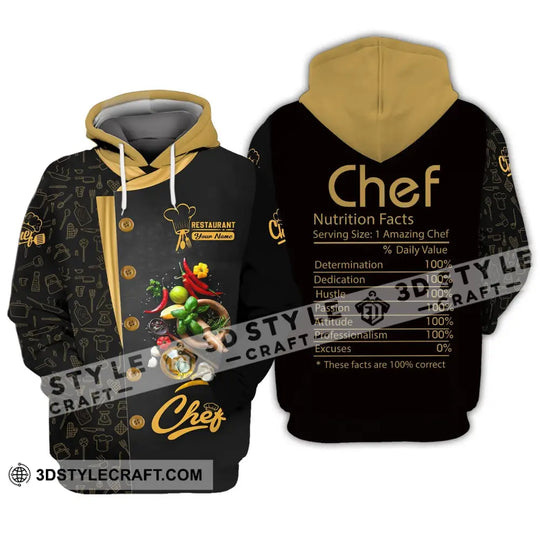 Unisex Shirt - Custom Name Shirt - Chef Nutrition Facts, These Facts Are Correct style option 3