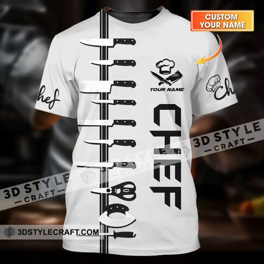 Unisex Shirt - Custom Name Shirt, Chef White Shirt style option 1