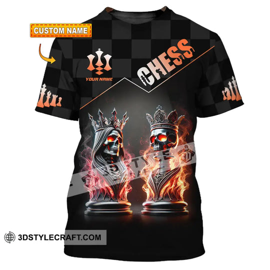 Unisex Shirt, Custom Name Chess King and Queen Shirt, Chess Apparel, Chess Love T-Shirt style option 1