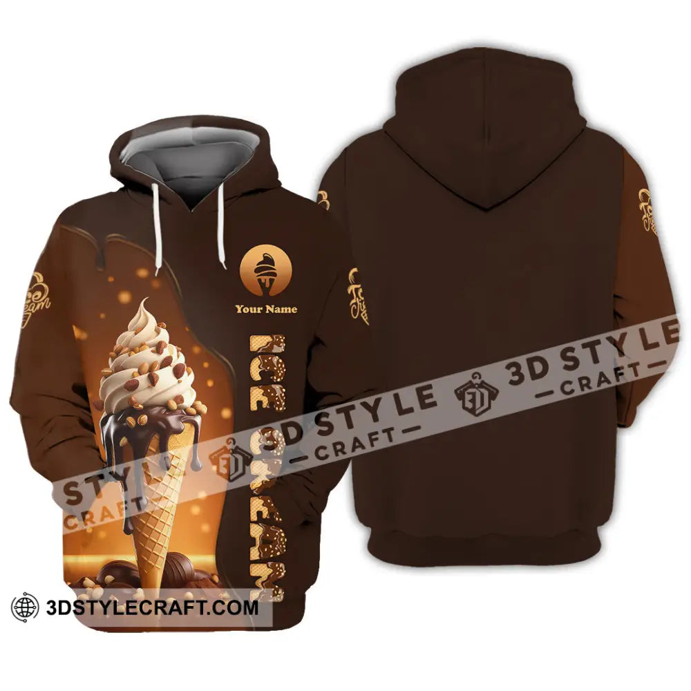 Unisex Shirt Custom Name Chocolate Ice Cream Lover Hoodie / S T-Shirt