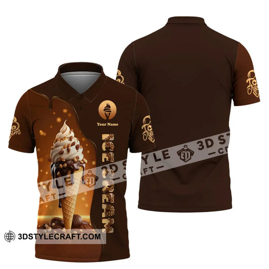 Unisex Shirt, Custom Name Chocolate Ice Cream Shirt, Ice Cream Lover Shirt style option 4