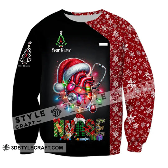 Unisex Shirt - Custom Name Shirt Christmas Nurse style option 4