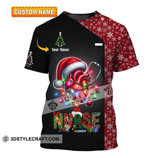 Unisex Shirt - Custom Name Shirt Christmas Nurse style option 1