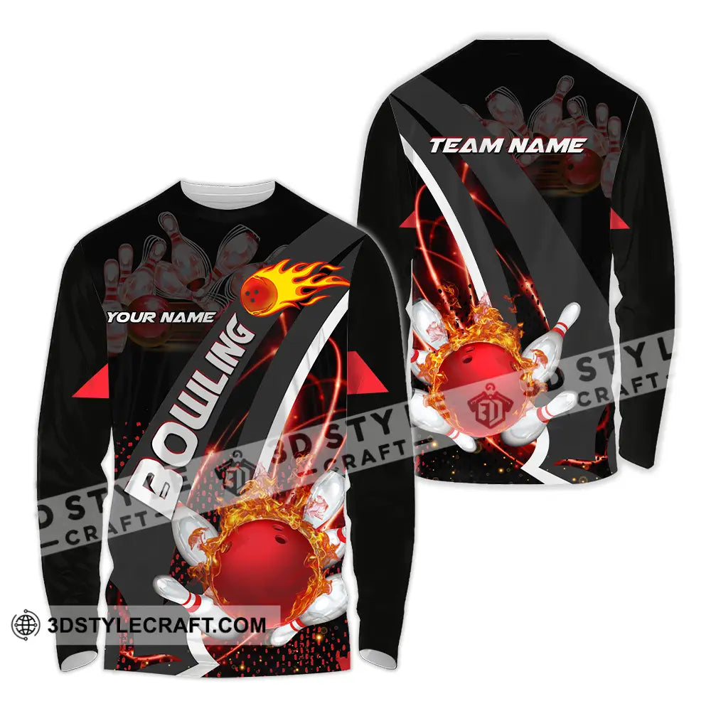 Unisex Shirt - Custom Name Classic Bowling Lover Long Sleeve / S T-Shirt