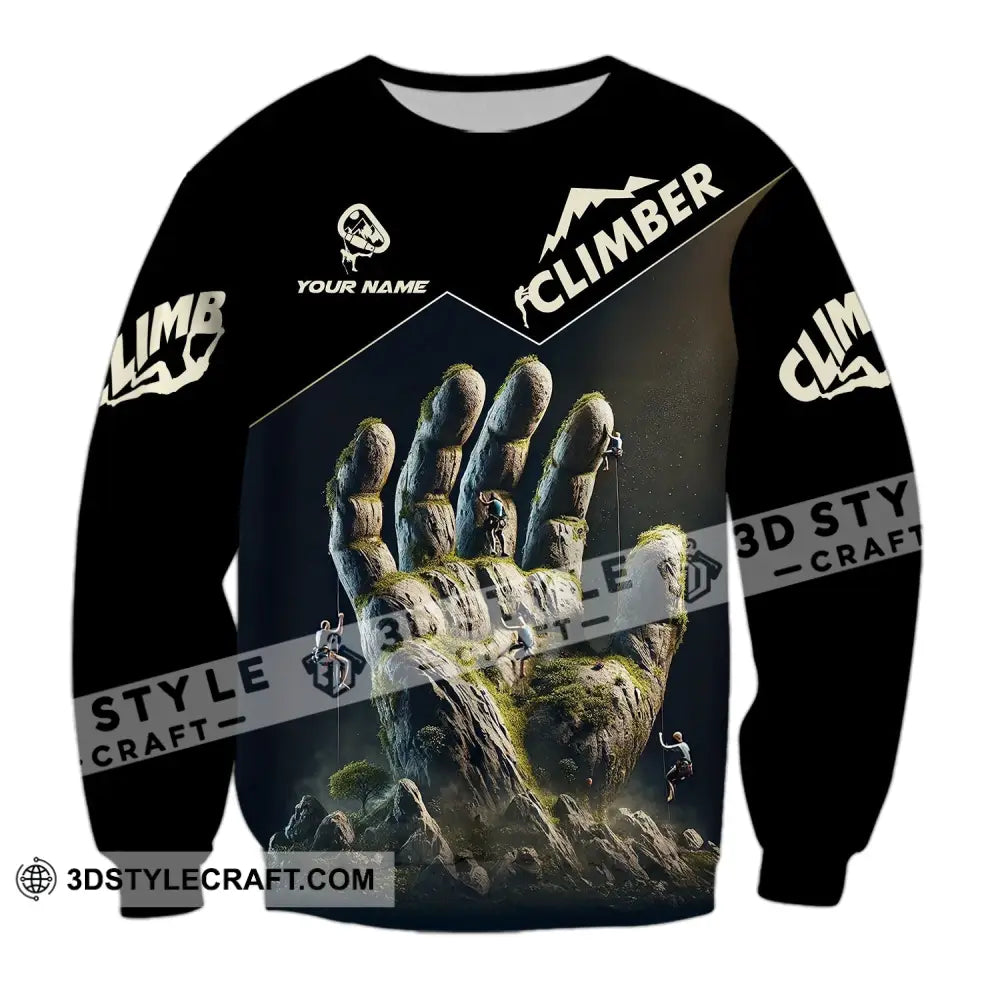 Unisex Shirt Custom Name Climbing Gift For Lover Long Sleeve / S T-Shirt