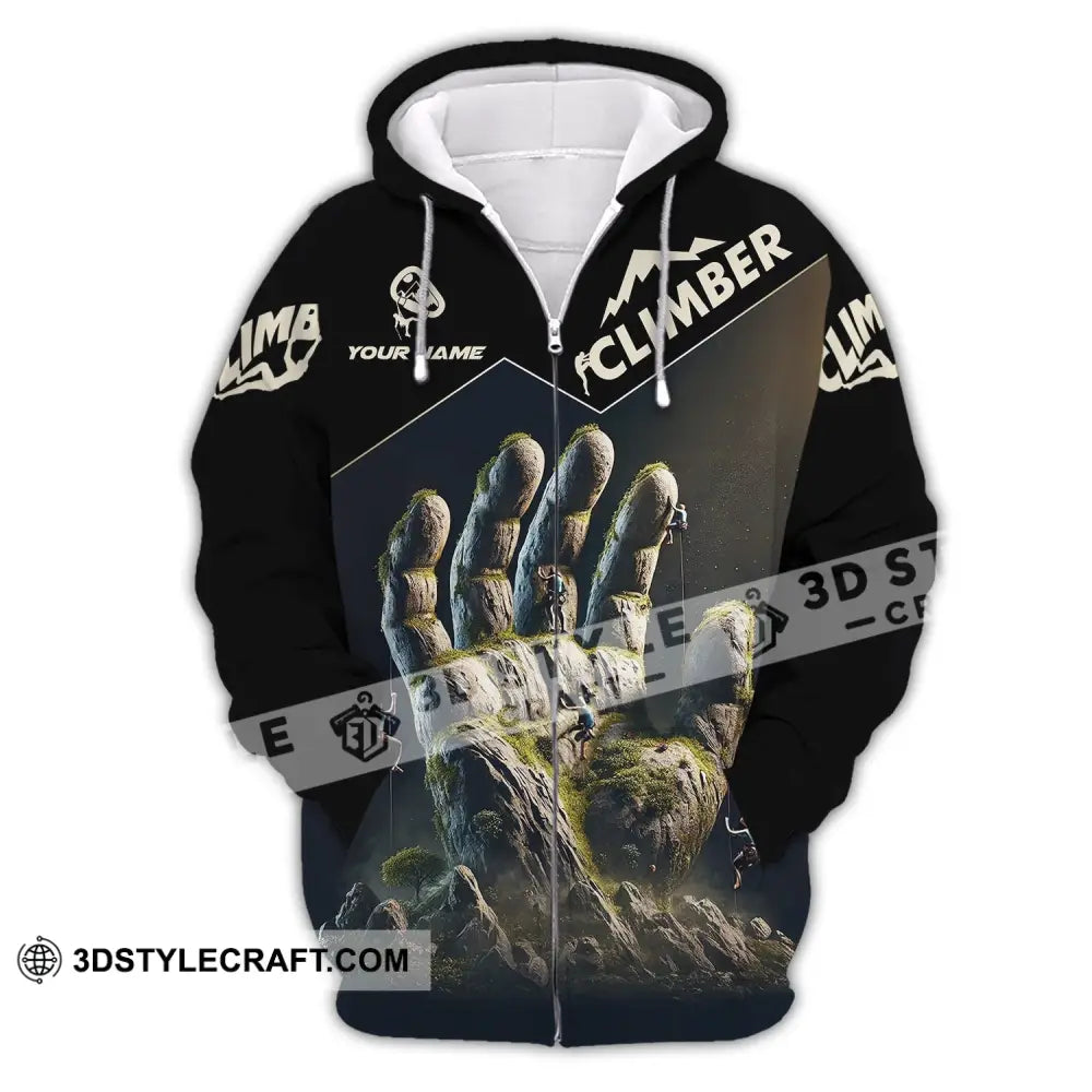 Unisex Shirt Custom Name Climbing Gift For Lover Zipper Hoodie / S T-Shirt