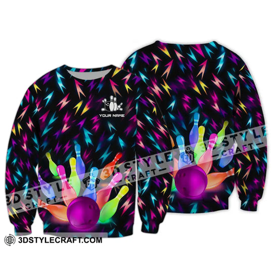 Unisex Shirt - Custom Name Shirt, Color Bowling Ball Shirt style option 4