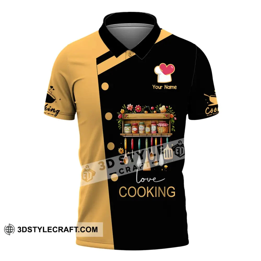 Unisex Shirt - Custom Name Cooking Polo / S T-Shirt