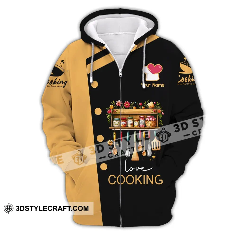 Unisex Shirt - Custom Name Cooking Zipper Hoodie / S T-Shirt