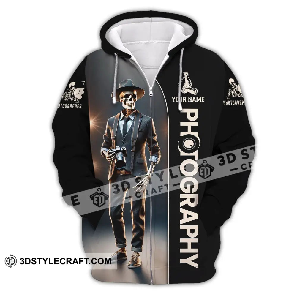 Unisex Shirt - Custom Name Cool Photography Zipper Hoodie / S T-Shirt