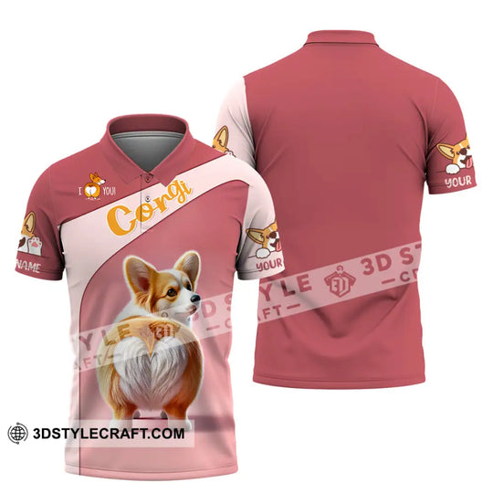 Unisex Shirt, Custom Name Corgi Shirt, Corgi Hoodie Shirt Polo Long Sleeve, Corgi Lover Shirt style option 4