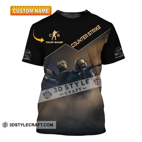 Unisex Shirt, Custom Name Counter Strike Game Shirt, Game Hoodie Shirt Polo Long Sleeve Shirt style option 1