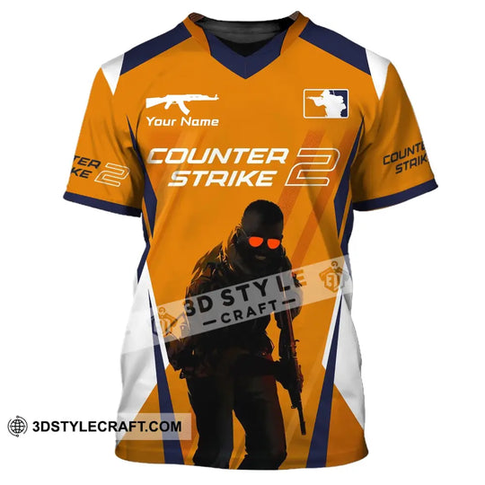 Unisex Shirt, Custom Name Counter Strike Game Shirt, Game Hoodie Shirt Polo Long Sleeve Shirt style option 2