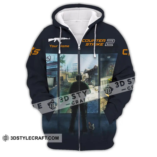 Unisex Shirt, Custom Name Counter Strike Game Shirt, Game Hoodie Shirt Polo Long Sleeve Shirt style option 3