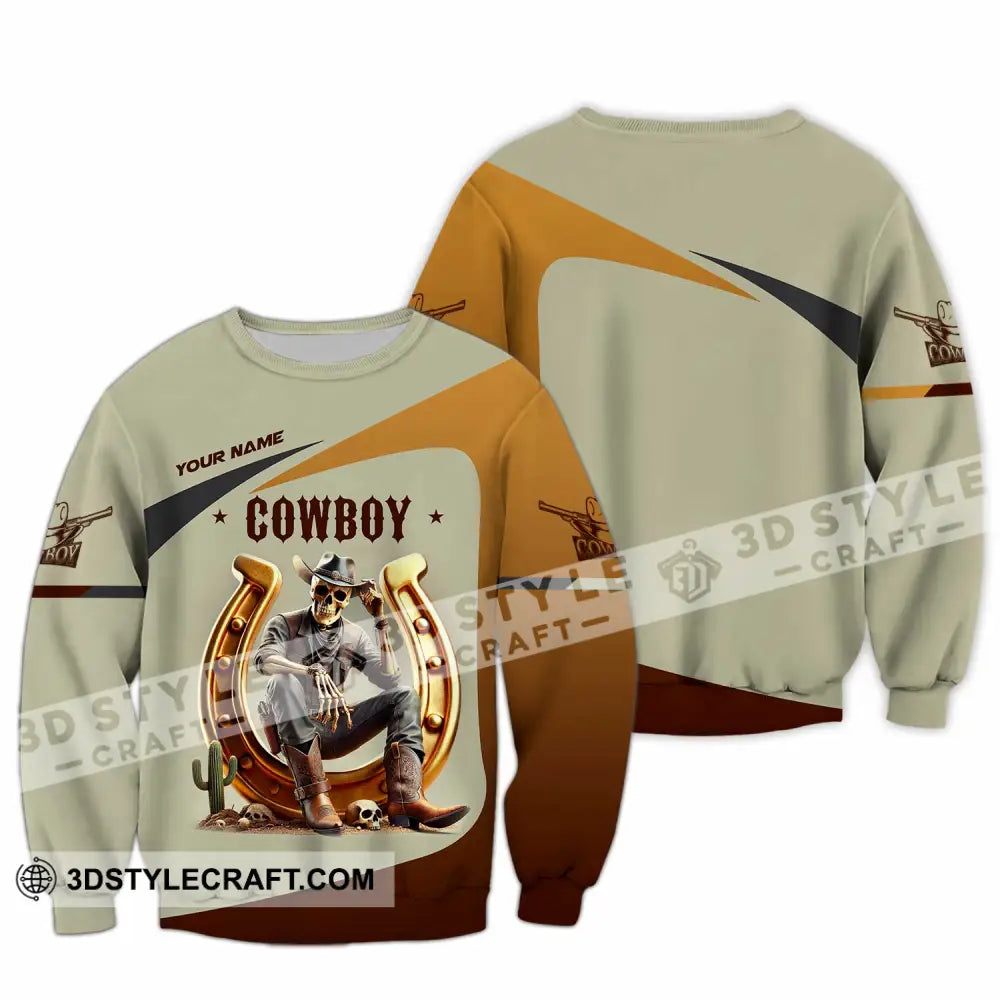 Unisex Shirt Custom Name Cowboy Lover T-Shirt Long Sleeve / S T-Shirt