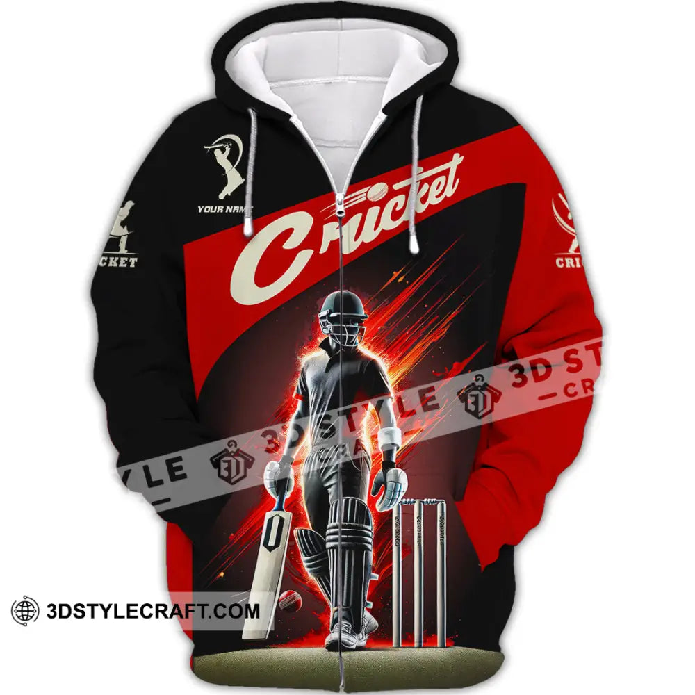 Unisex Shirt Custom Name Cricket Ball Lover Gift Zipper Hoodie / S T-Shirt