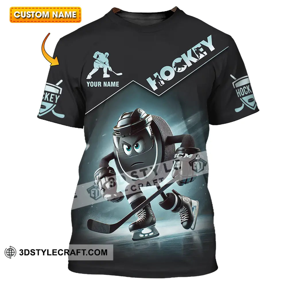 Unisex Shirt - Custom Name Dark Hockey T-Shirt