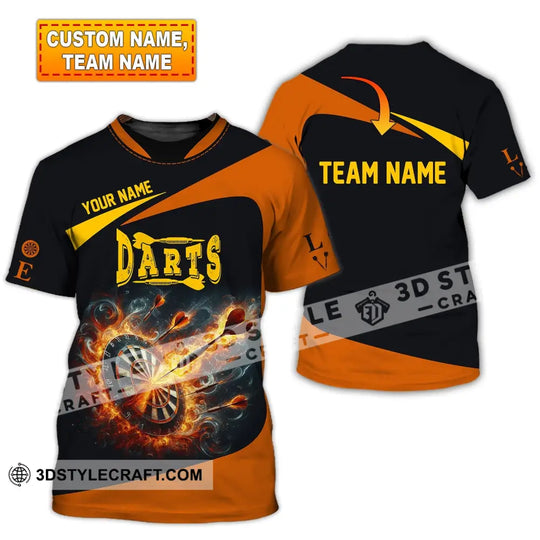 Unisex Shirt, Custom Name Dart Shirt, Darts T-Shirt, Gift for Darts Lover, Darts Gamer T-Shirt style option 1