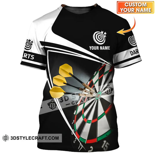 Unisex Shirt - Custom Name Darts Black And White Shirt style option 1