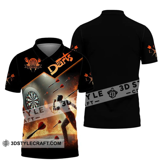 Unisex Shirt, Custom Name Darts Shirt, Dart Player T-Shirt Long Sleeve Polo Shirt style option 4