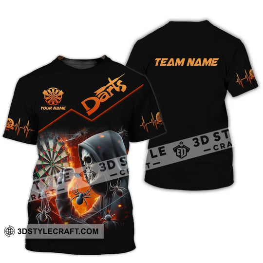 Unisex Shirt, Custom Name Darts Shirt, Dart Player T-Shirt Long Sleeve Polo Shirt style option 2