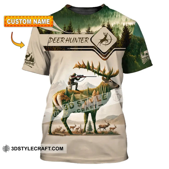 Unisex Shirt, Custom Name Deer Hunter Shirt, Deer Hunting Polo Long Sleeve, Animal Hunter T-Shirt style option 1