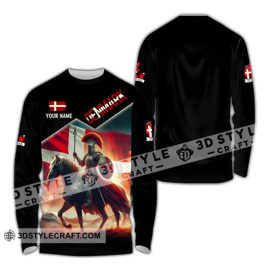 Unisex Shirt, Custom Name Denmark Shirt, Denmark Polo Long Sleeve Shirt, T-Shirt for Danish style option 4