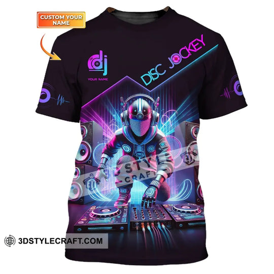 Unisex Shirt, Custom Name Disc Jockey Shirt, DJ Hoodie Shirt Polo Long Sleeve, Music Lover T-Shirt style option 1