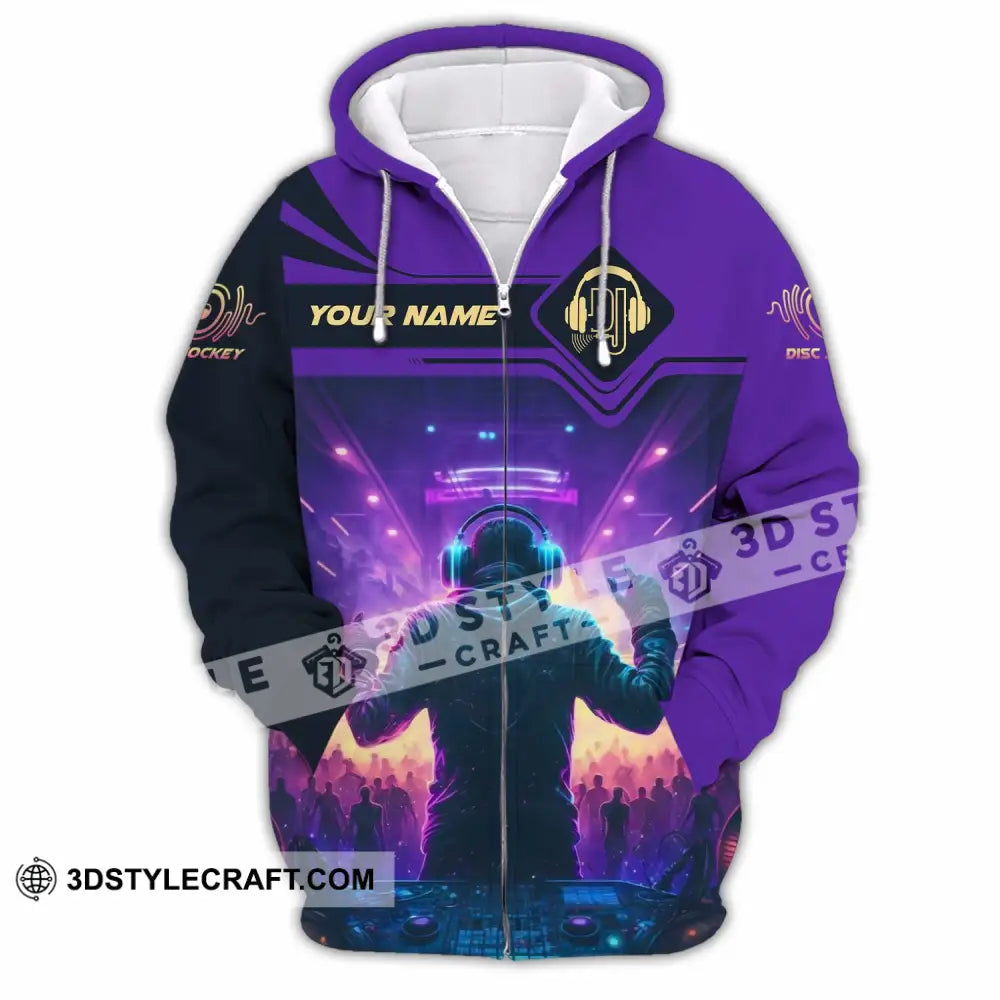 Unisex Shirt Custom Name Disc Jockey Dj Hoodie Polo Long Sleeve Zipper / S T-Shirt