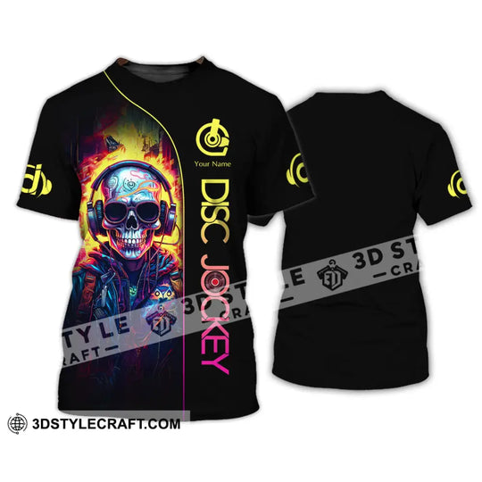 Unisex Shirt, Custom Name Disc Jockey Shirt, DJ Skull Hoodie Shirt Polo Long Sleeve, Gift for DJ style option 2