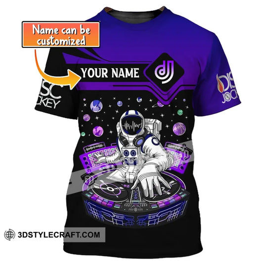 Unisex Shirt, Custom Name Disc Jockey Shirt, DJ Space, DJ Hoodie Shirt Polo Long Sleeve style option 1