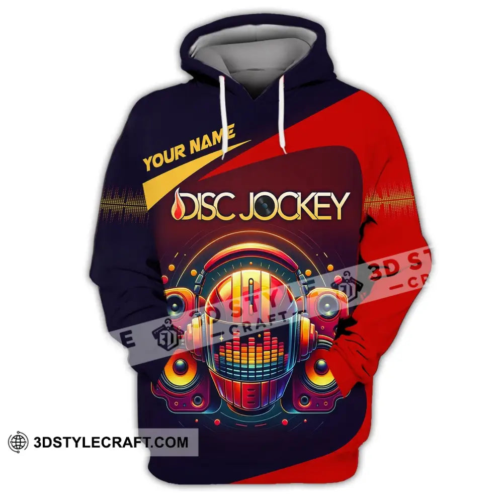 Unisex Shirt Custom Name Disc Jockey Music Heart Dj Hoodie Polo Long Sleeve / S T-Shirt