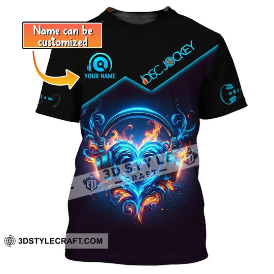 Unisex Shirt, Custom Name Disc Jockey Shirt, Music Heart Shirt, DJ Hoodie Shirt Polo Long Sleeve style option 1